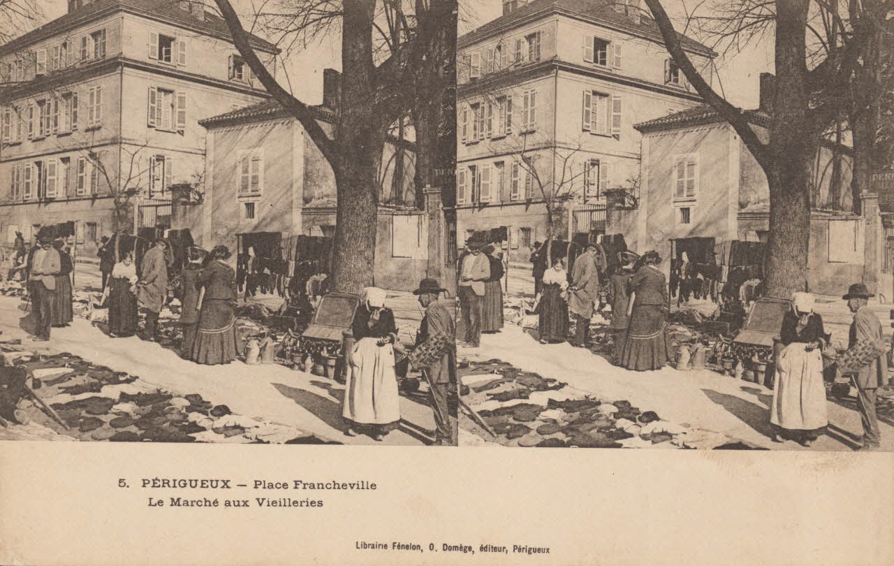 carte postale LE MARCHE AUX VIEILLERIES Dordogne 1903-1920 015341 Photo
