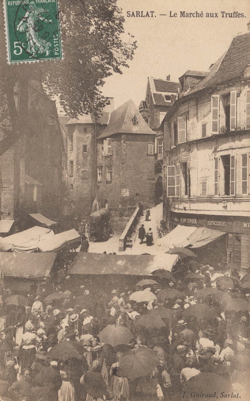 carte postale LE MARCHE AUX TRUFFES Dordogne 1903-1920 015345 Photo