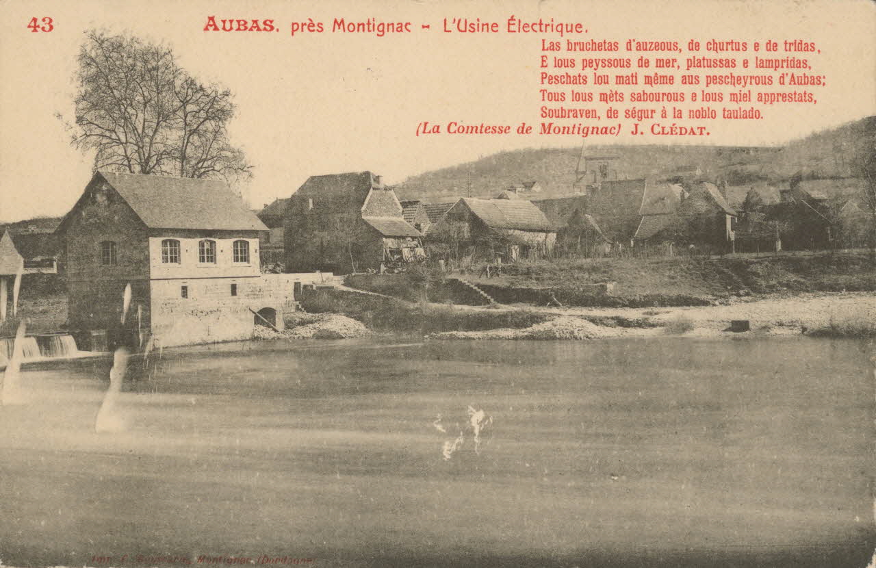 carte postale L'USINE ELECTRIQUE Dordogne 1903-1920 015354 Photo