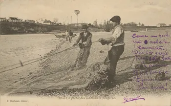 carte postale LA PECHE DES SAUMONS A BERGERAC Dordogne 1902 015356 Photo