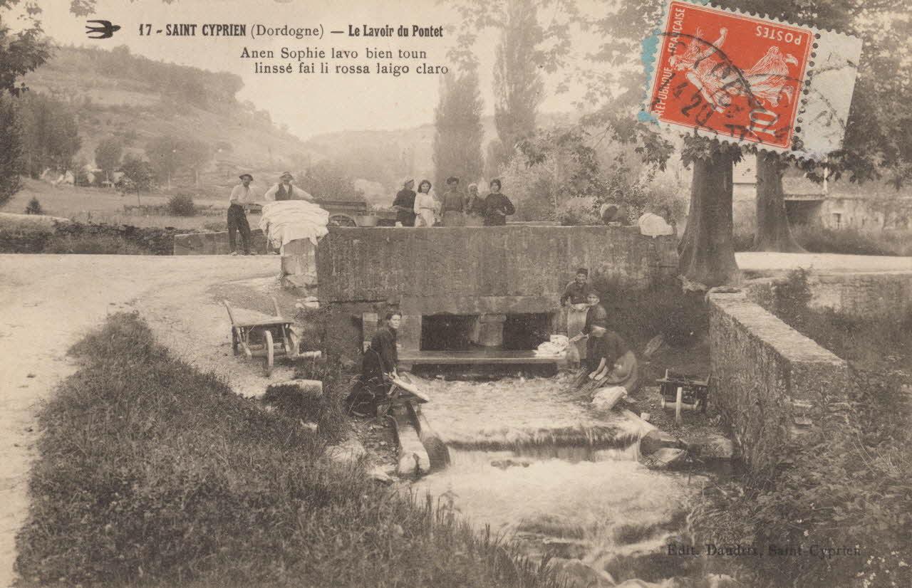 carte postale LE LAVOIR DU PONTET Dordogne 1913 015365 Photo