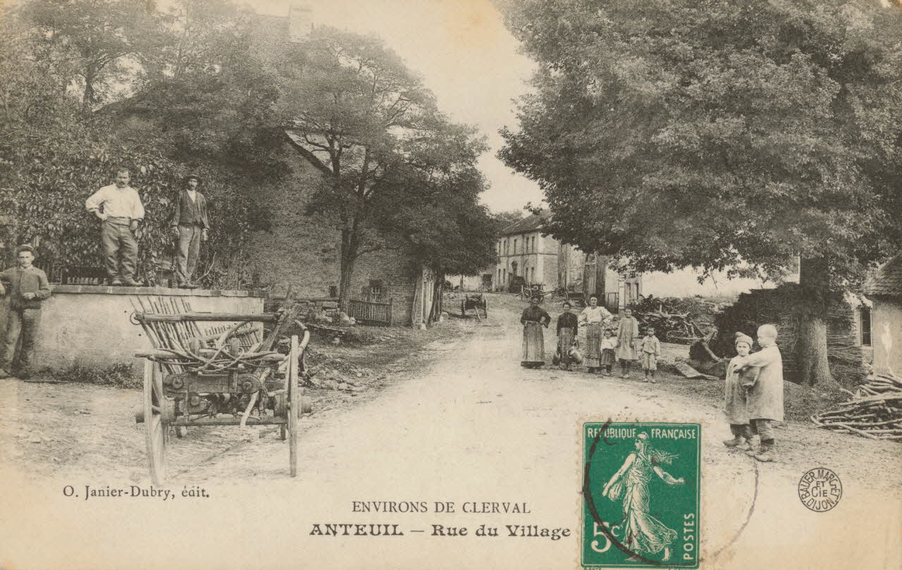 carte postale ANTEUIL-RUE DU VILLAGE Doubs 1903-1950 015643 Photo