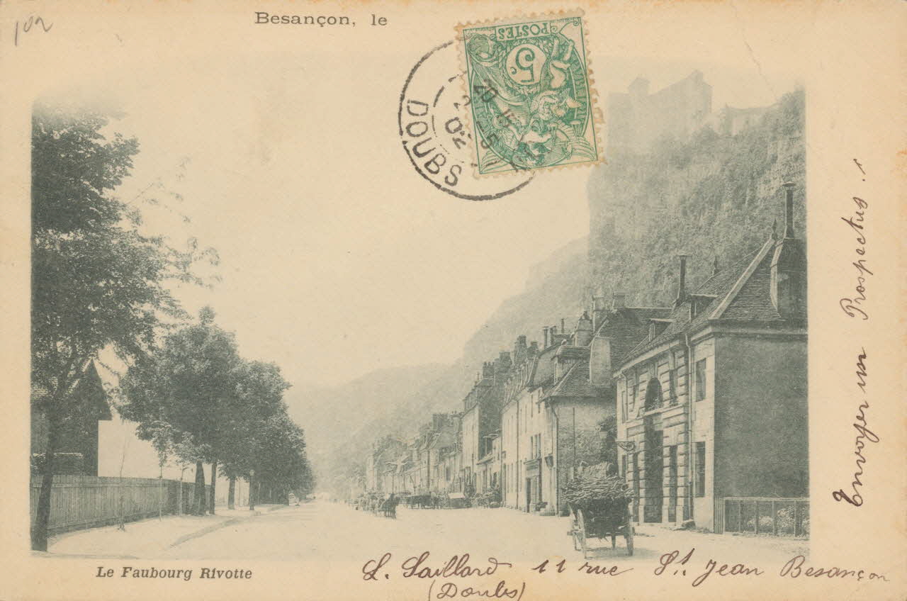 carte postale LE FAUBOURG RIVOTTE Doubs 1902 015663 Photo