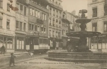 carte postale FONTAINE DE LA PLACE BACCHUS Doubs 1906 015665 Photo