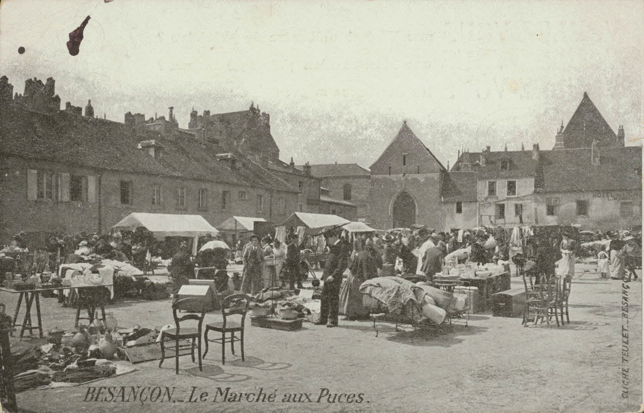 carte postale LE MARCHE AUX PUCES Doubs 1903-1920 015704 Photo