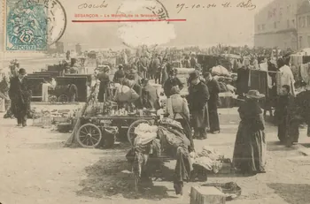carte postale LE MARCHE DE LA BROCANTE Doubs 1903-1920 015705 Photo
