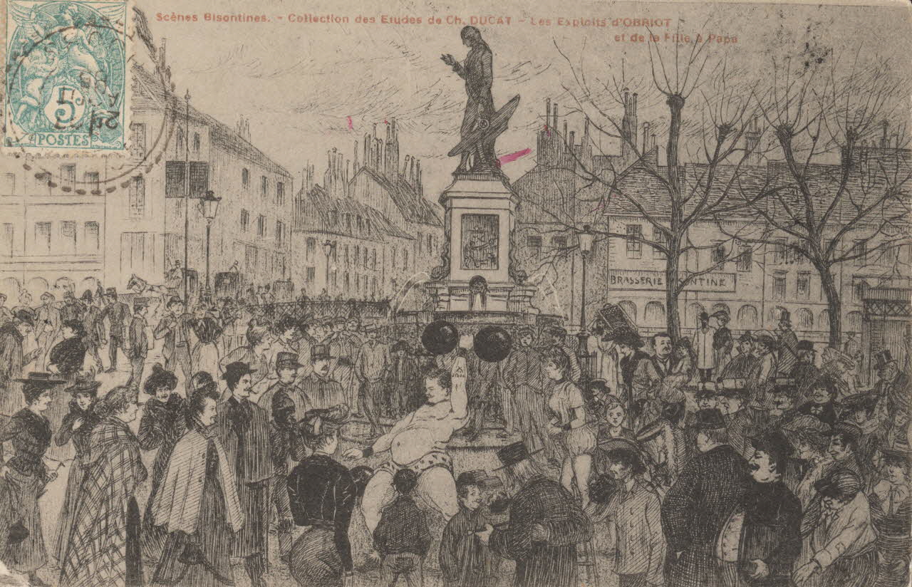 carte postale LES EXPLOITS D'OBRIOT Doubs 1905 015714 Photo