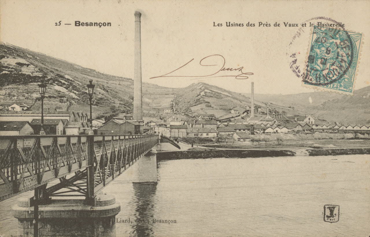 carte postale LES USINES DES PRES DE VAUX Doubs 1907 015720 Photo
