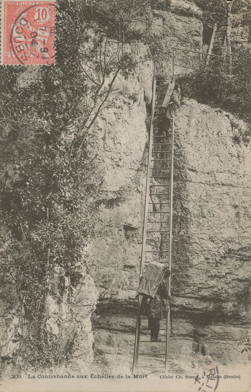 carte postale CONTREBANDE, ECHELLES DE LA MORT 1904 015737 Photo