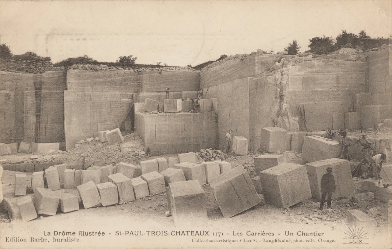 carte postale LES CARRIERES, UN CHANTIER Drôme 1914 016037 Photo