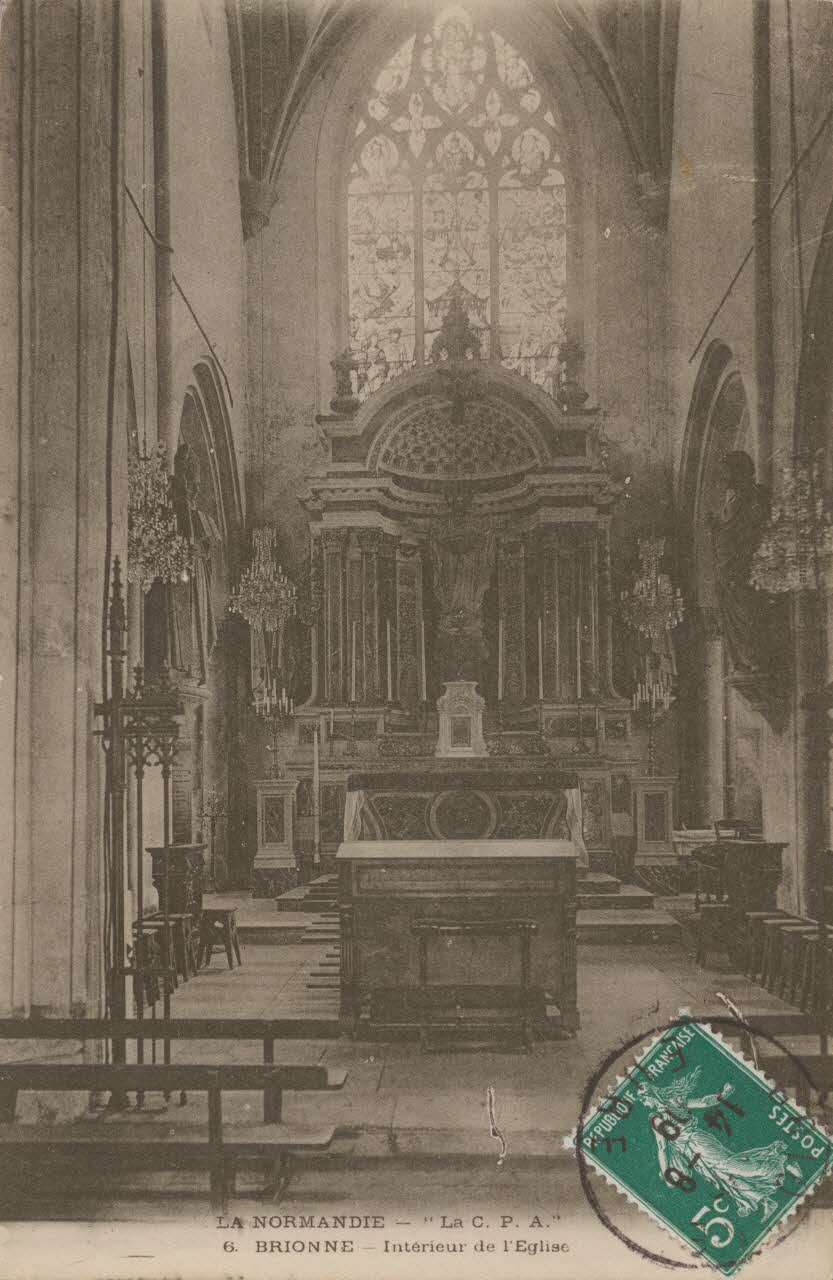 carte postale INTERIEUR DE L'EGLISE Eure 1909 016185 Photo