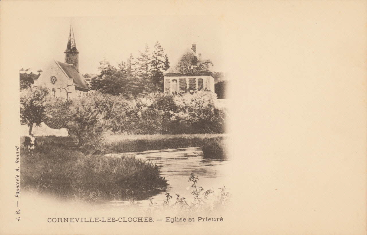 carte postale EGLISE ET PRIEURE Eure 1903 016188 Photo