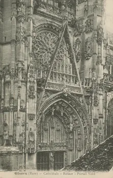 carte postale CATHEDRALE ; ROSACE ; PORTAIL NORD Eure 1903-1920 016229 Photo
