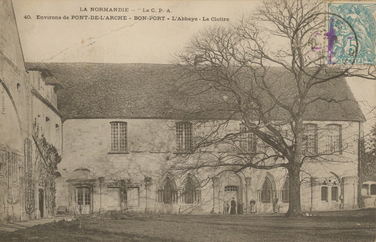 carte postale BON-PORT ; L'ABBAYE ; LE CLOITRE Eure 1904 016282 Photo