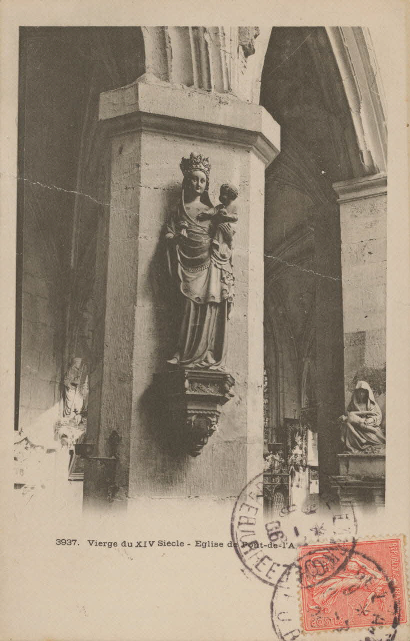 carte postale VIERGE DU XIVe SIECLE ; EGLISE DE PONT-DE-L'ARCHE Eure 1906 016283 Photo