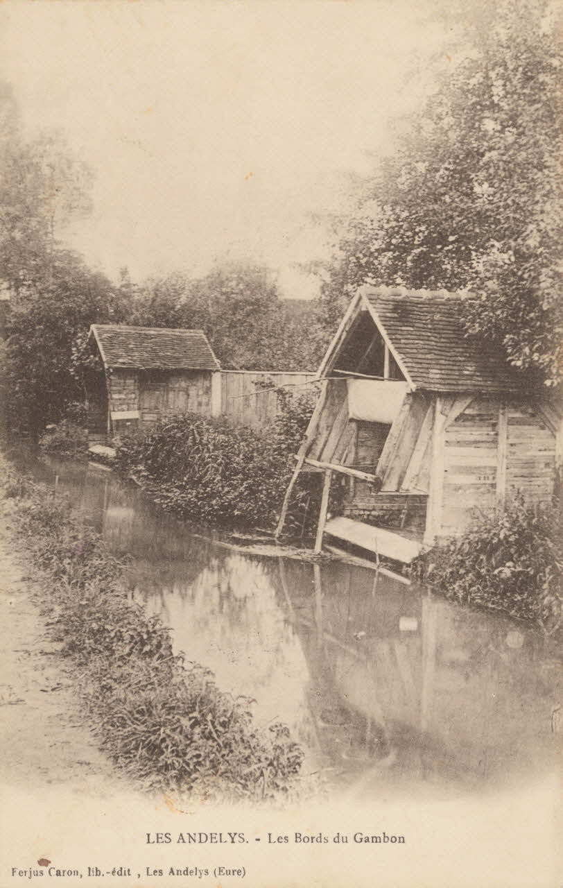 carte postale LES ANDELYS-BORDS DU CAMBON Eure 1903 016305 Photo