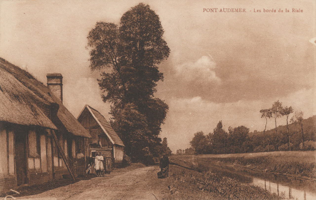 carte postale PONT-AUDEMER-BORDS DE LA RISLE Eure 1903-1950 016316 Photo
