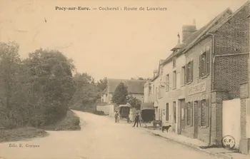 carte postale COCHEREL, ROUTE DE LOUVIERS Eure 1906 016389 Photo