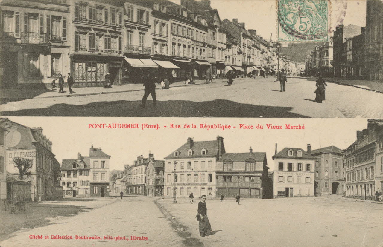 carte postale RUE DE LA REPUBLIQUE Eure 1903-1920 016391 Photo