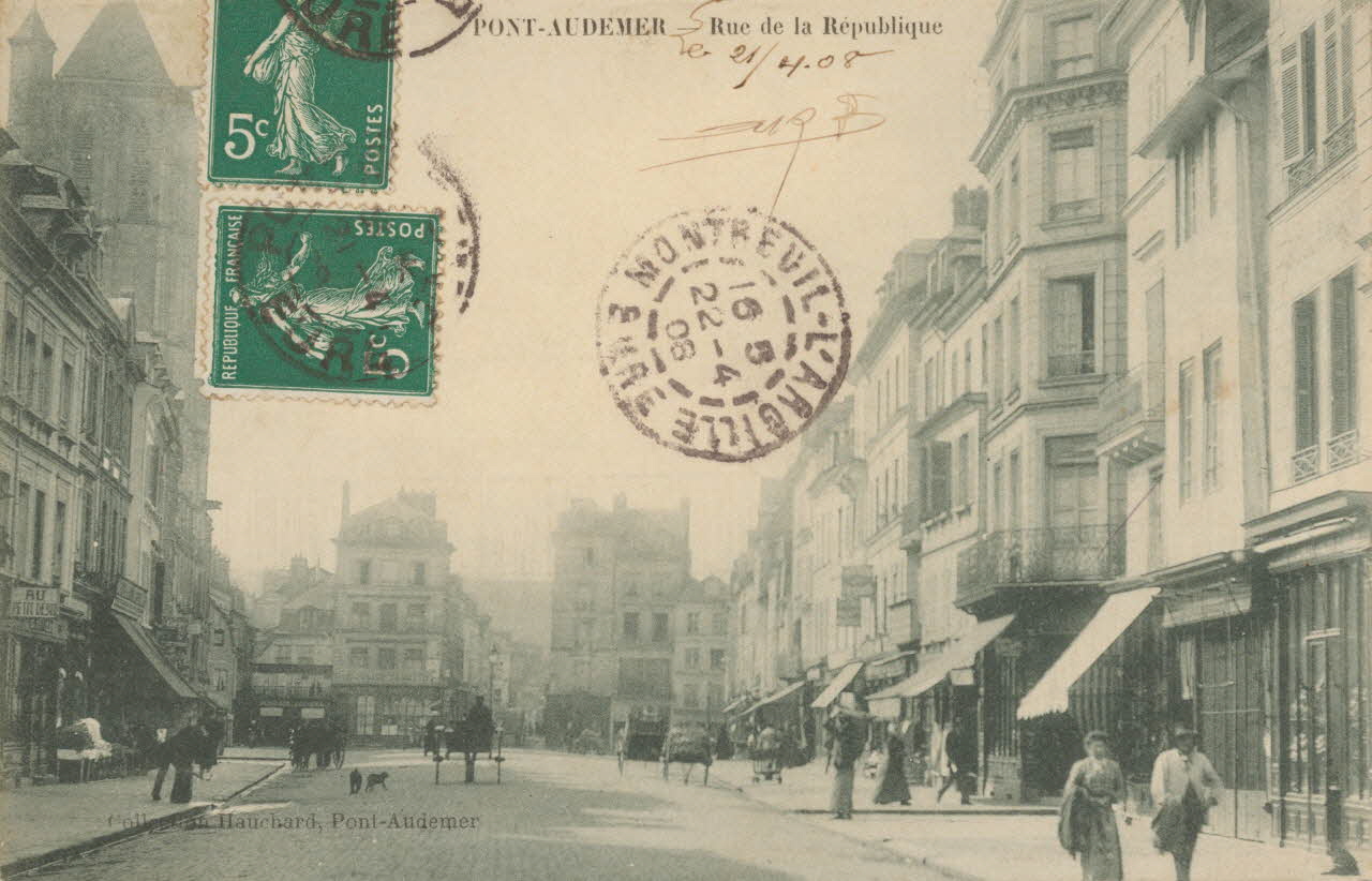 carte postale RUE DE LA REPUBLIQUE Eure 1908 016393 Photo
