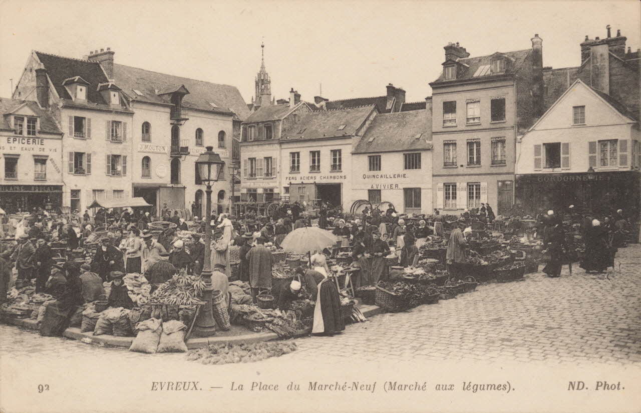 carte postale LA PLACE DU MARCHE-NEUF Eure 1918 016445 Photo