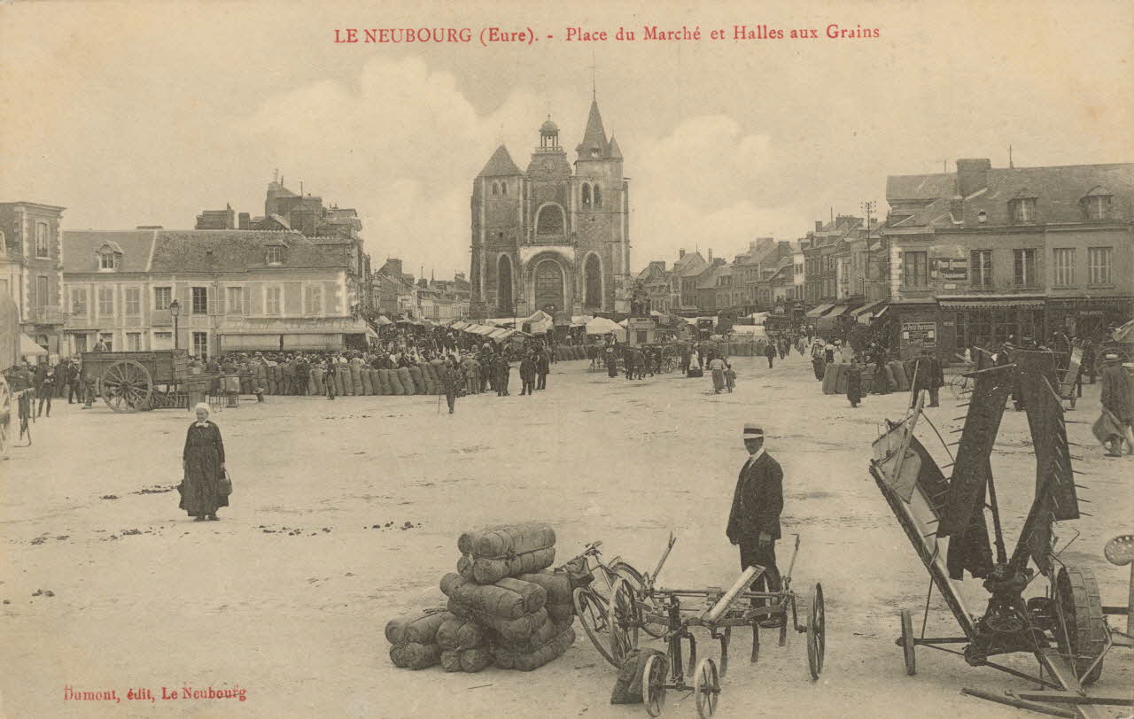 carte postale HALLES AUX GRAINS Eure 1903-1920 016456 Photo