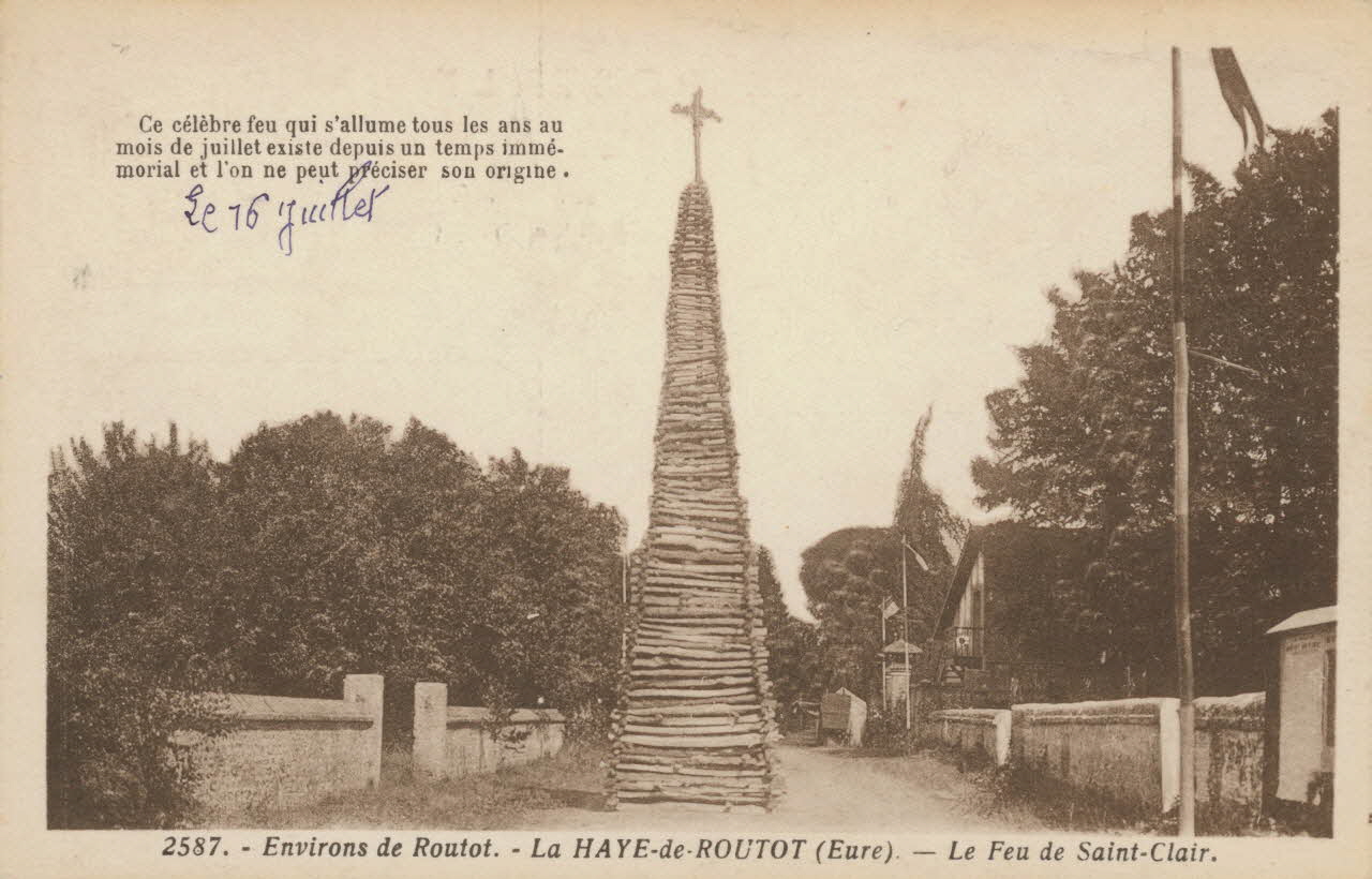 carte postale LE FEU DE SAINT-CLAIR Eure 1903-1920 016468  Photo