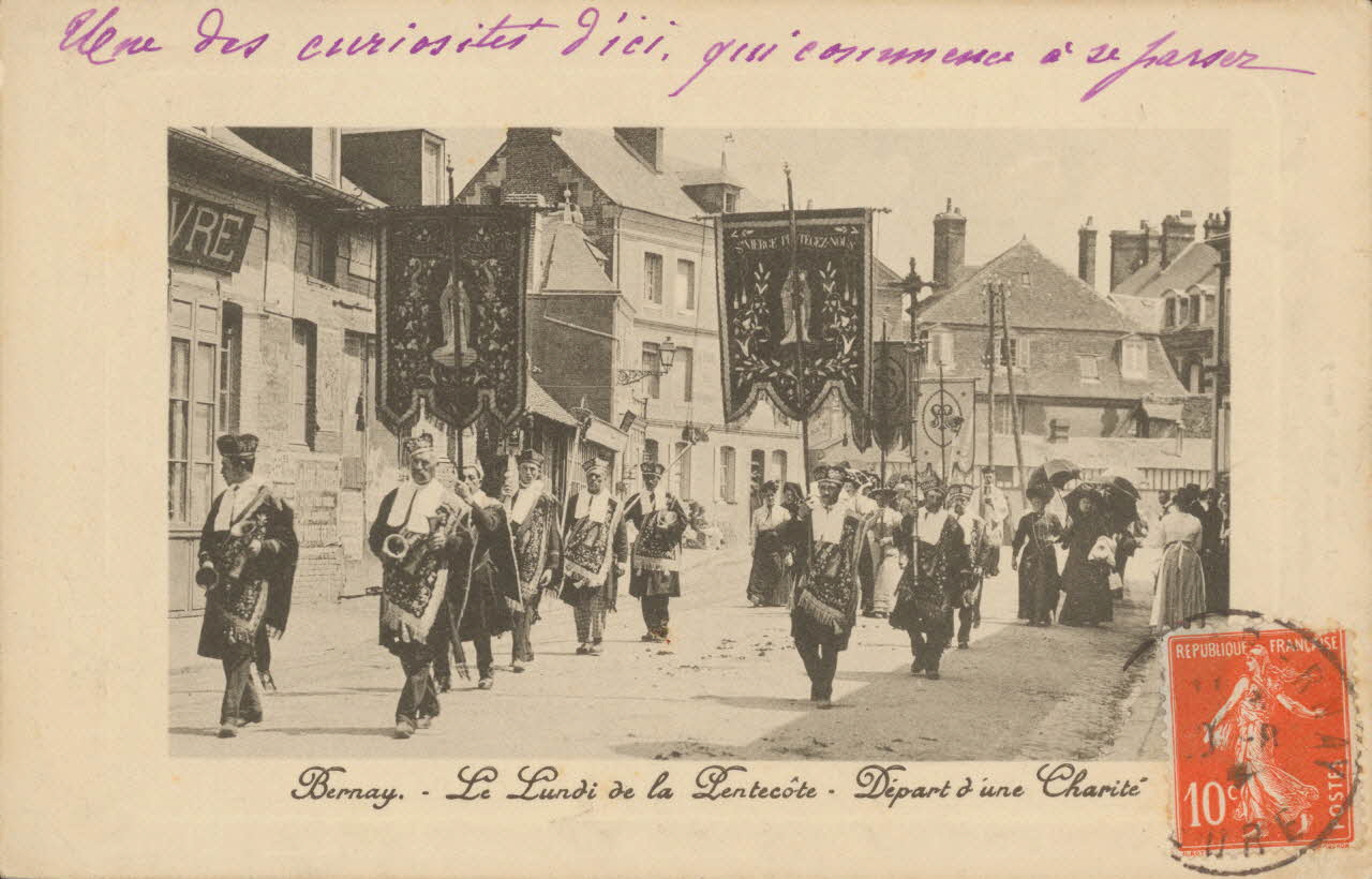 carte postale LUNDI PENTECOTE, DEPART CHARITE Eure 1912 016480 Photo