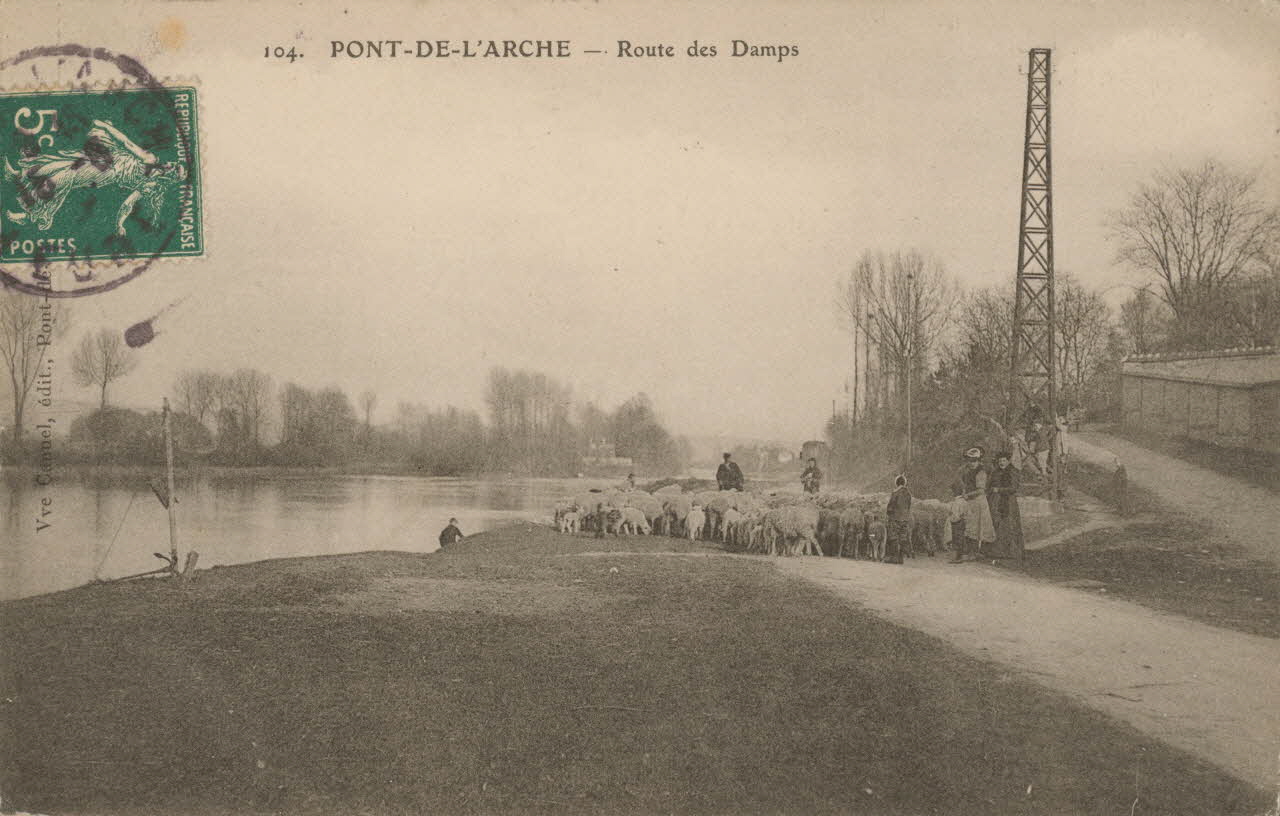 carte postale PONT-DE-L'ARCHE. ROUTE DES DAMPS Eure 1903-1920 016529 Photo