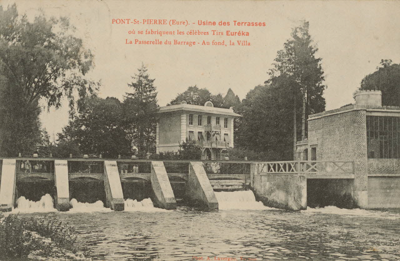 carte postale USINE DES TERRASSES, TIRS EUREKA Eure 1913 016531 Photo