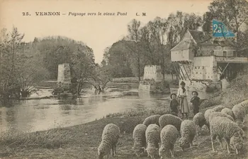 carte postale PAYSAGE VERS LE VIEUX PONT Eure 1903-1920 016545 Photo