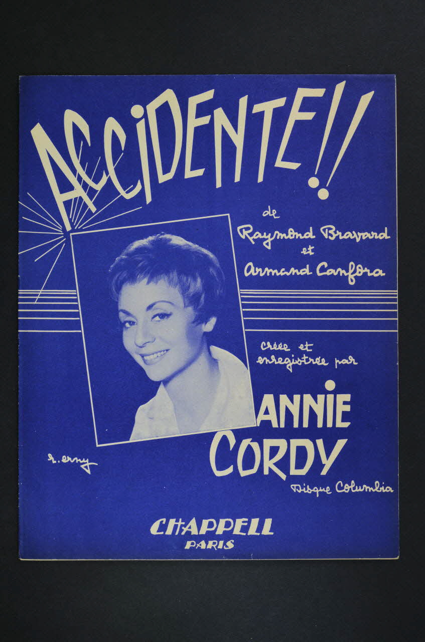 Raymond Bravard ; Armand Canfora ; Annie Cordy ; Chappell S.A.; chanson petit format 1960 1969.88.257 Photo Mucem