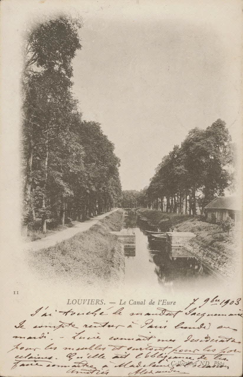 carte postale LE CANAL DE L'EURE Eure 1903 016764 Photo