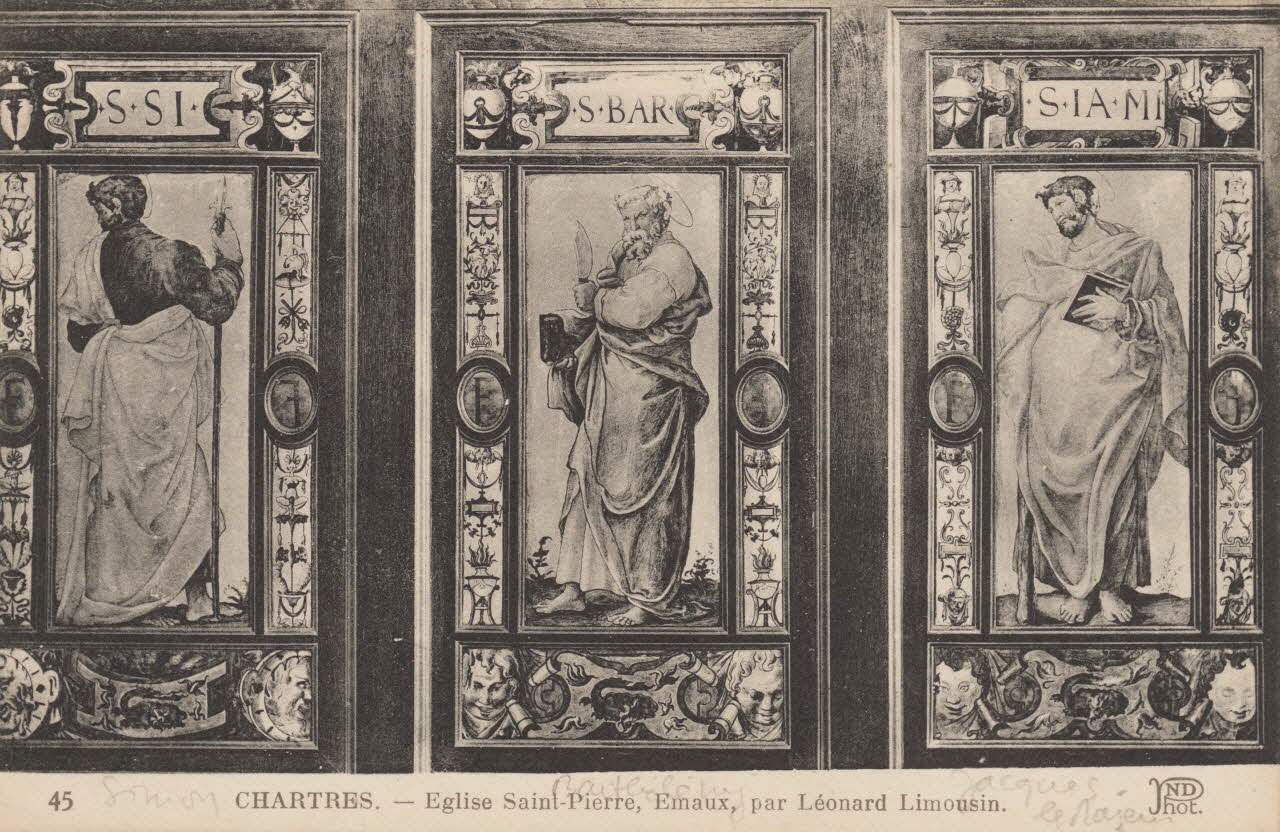 carte postale EGLISE SAINT-PIERRE, EMAUX, PAR LEONARD LIMOUSIN Eure-et-Loir 1903-1920 016850 Photo