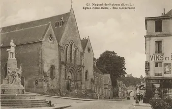 carte postale EGLISE NOTRE-DAME ; RUE GOUVERNEUR Eure-et-Loir 1903-1920 016931 Photo