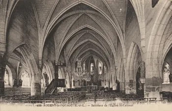 carte postale INTERIEUR DE L'EGLISE SAINT-LAURENT Eure-et-Loir 1903-1920 016933 Photo