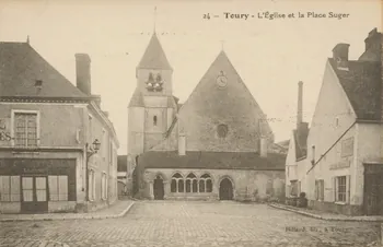 carte postale L'EGLISE ET LA PLACE SUGER Eure-et-Loir 1903-1920 016945  Photo