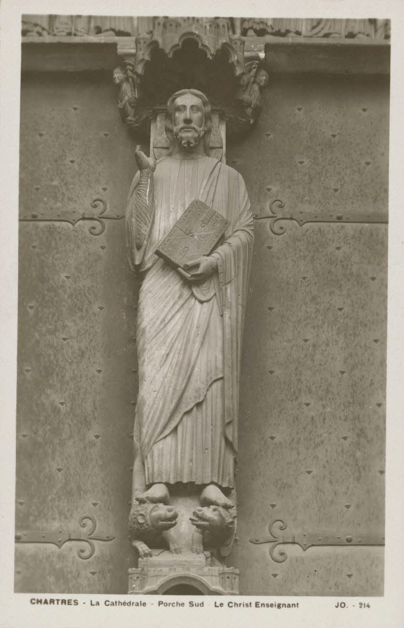 carte postale PORCHE SUD  LE CHRIST ENSEIGNANT Eure-et-Loir 1921-1950 017074 Photo