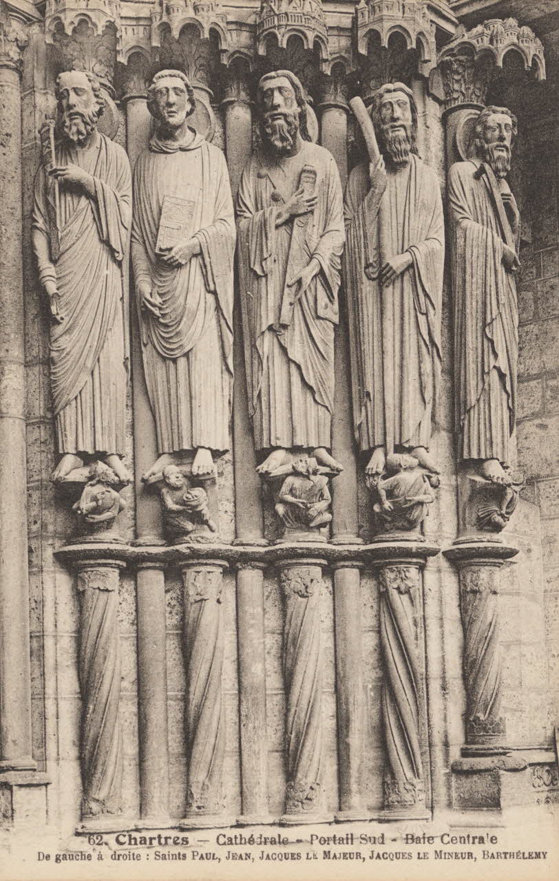 carte postale CATHEDRALE ; PORTAIL SUD- BAIE CENTRALE Eure-et-Loir 1903-1920 017081 Photo