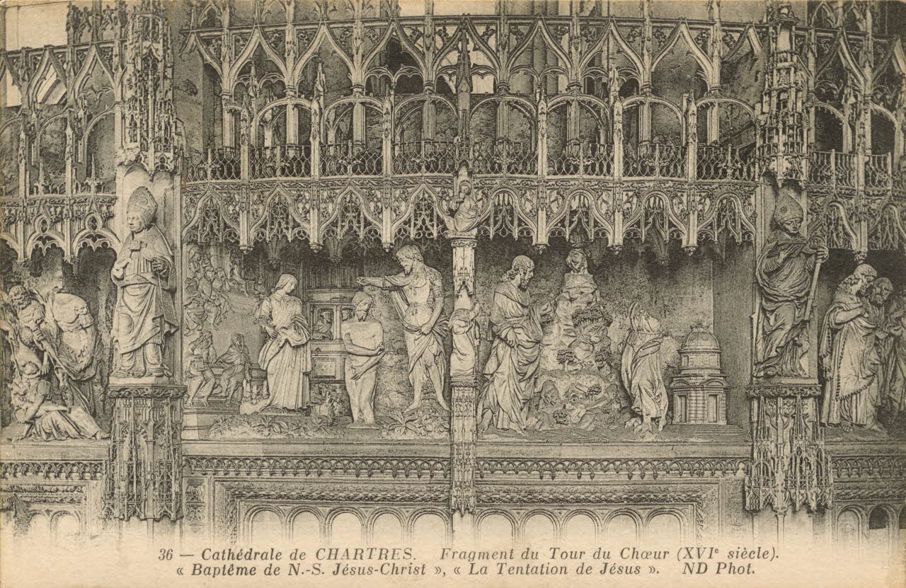 carte postale FRAGMENT DU TOUR DU CHOEUR (XVIe SIECLE) Eure-et-Loir 1903-1920 017231 Photo