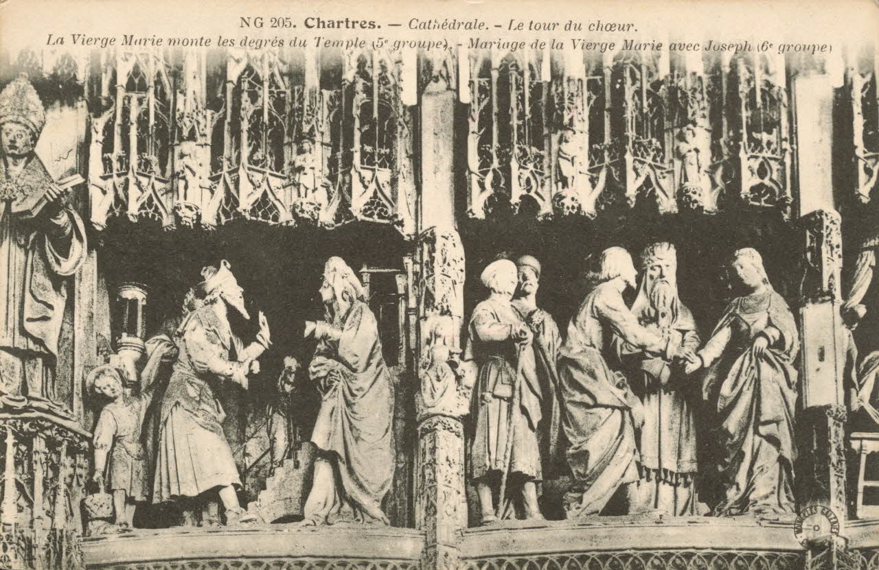 carte postale LE TOUR DU CHOEUR. -MARIAGE DE LA VIERGE Eure-et-Loir 1903-1920 017236 Photo
