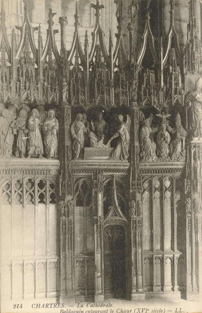 carte postale LA CATHEDRALE. BALDAQUIN ENTOURANT LE CHOEUR (XVIe) Eure-et-Loir 1903-1920 017245 Photo