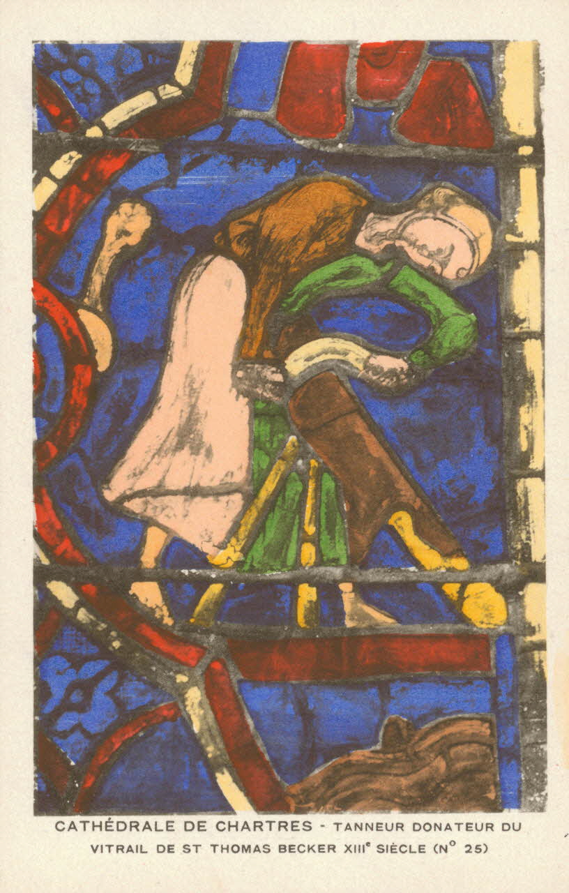 carte postale TANNEUR DONATEUR VITRAIL DE ST THOMAS BECKER (XIII) Eure-et-Loir 1903-1920 017281 Photo