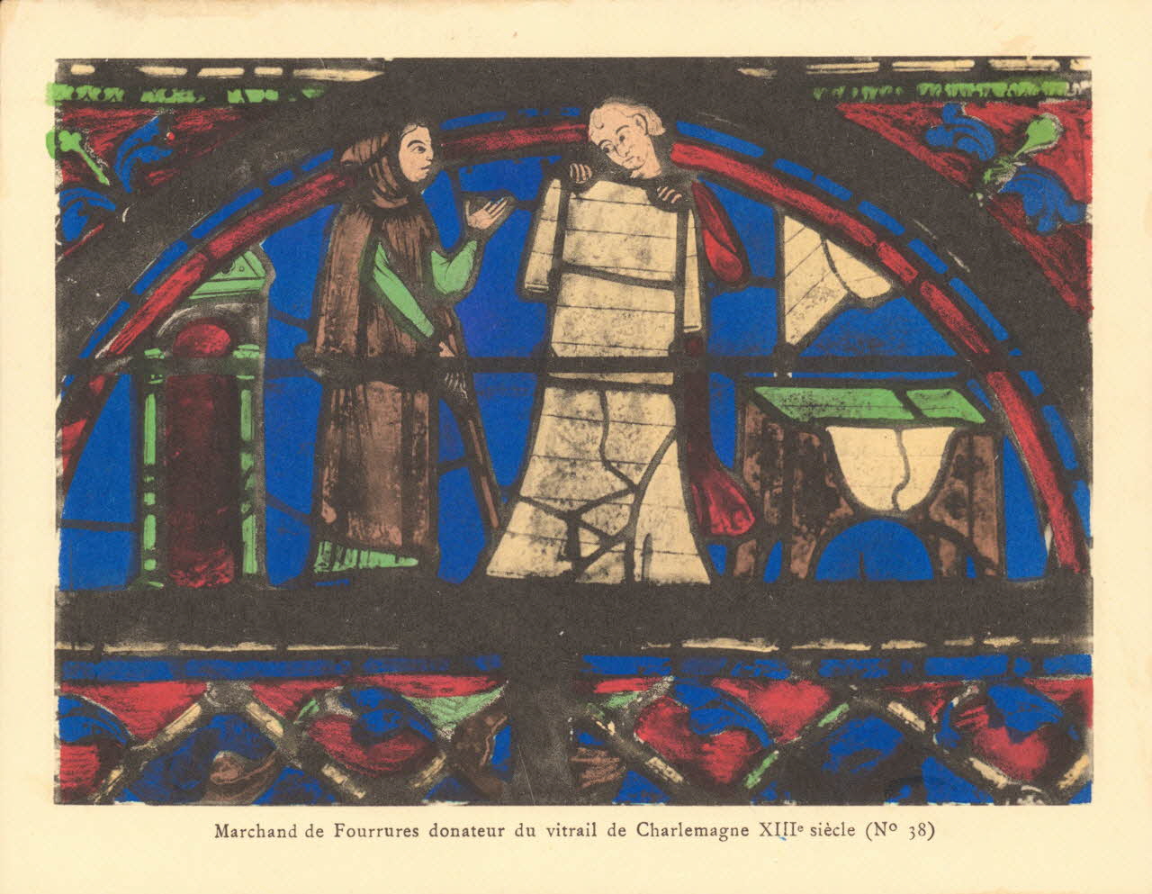 carte postale MARCHAND DE FOURRURES DONATEUR VITRAIL CHARLEMAGNE Eure-et-Loir 1903-1920 017286 Photo