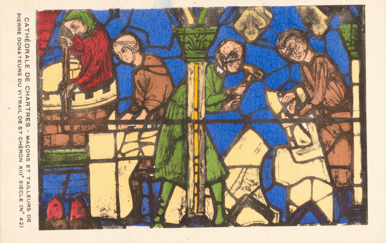 carte postale MACONS DONATEURS VITRAIL ST CHERON XIIIe SIECLE Eure-et-Loir 1903-1920 017287 Photo