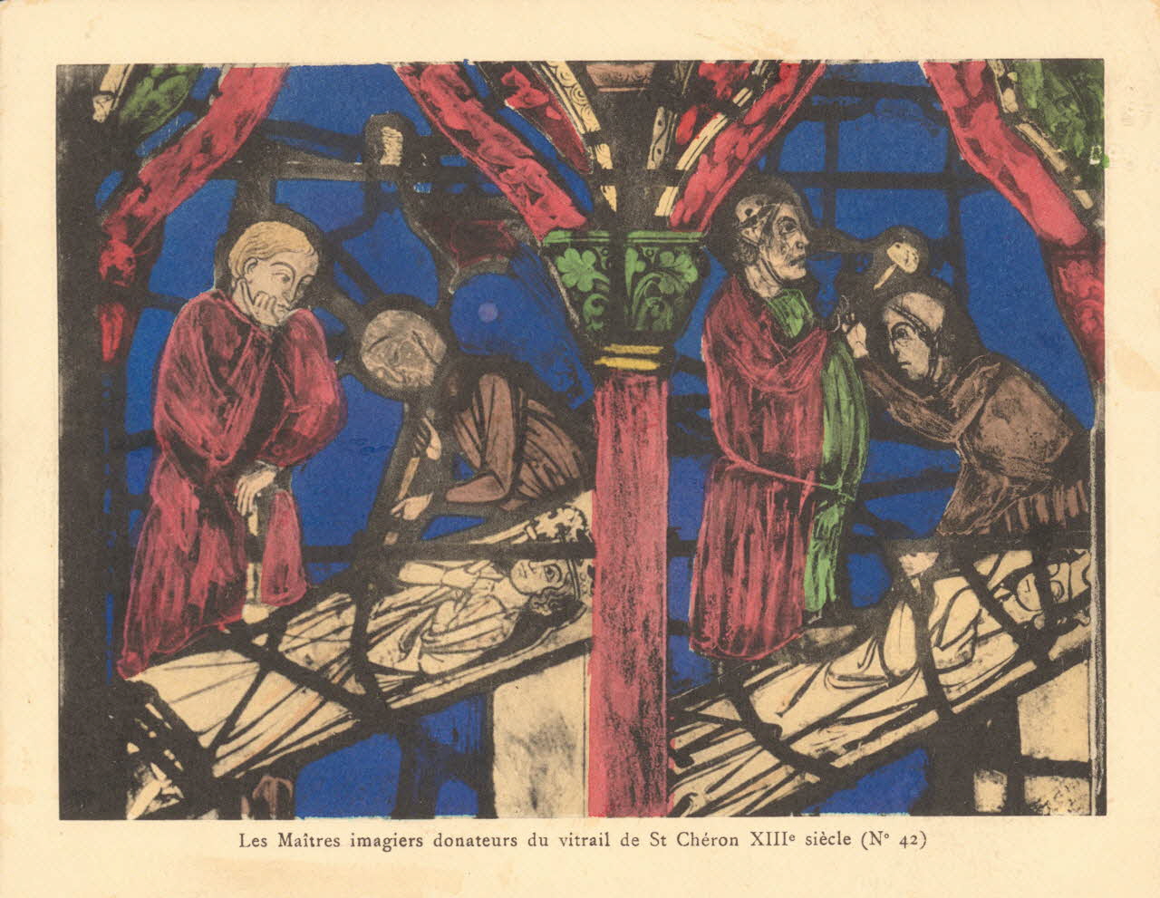 carte postale MACONS DONATEURS VITRAIL ST CHERON XIIIe SIECLE Eure-et-Loir 1903-1920 017288 Photo
