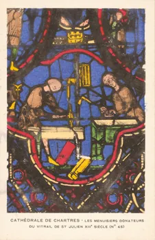 carte postale MENUISIERS DONATEURS VITRAIL ST JULIEN XIIIe S Eure-et-Loir 1903-1920 017289 Photo