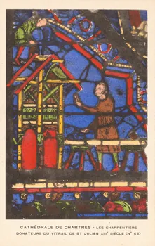 carte postale CHARPENTIERS DONATEURS VITRAIL DE ST JULIEN XIIIe Eure-et-Loir 1903-1920 017290 Photo