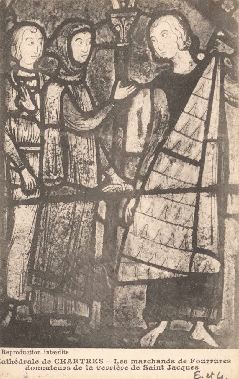 carte postale MARCHANDS FOURRURES DONATEURS VERRIERE ST JACQUES Eure-et-Loir 1903-1920 017303 Photo