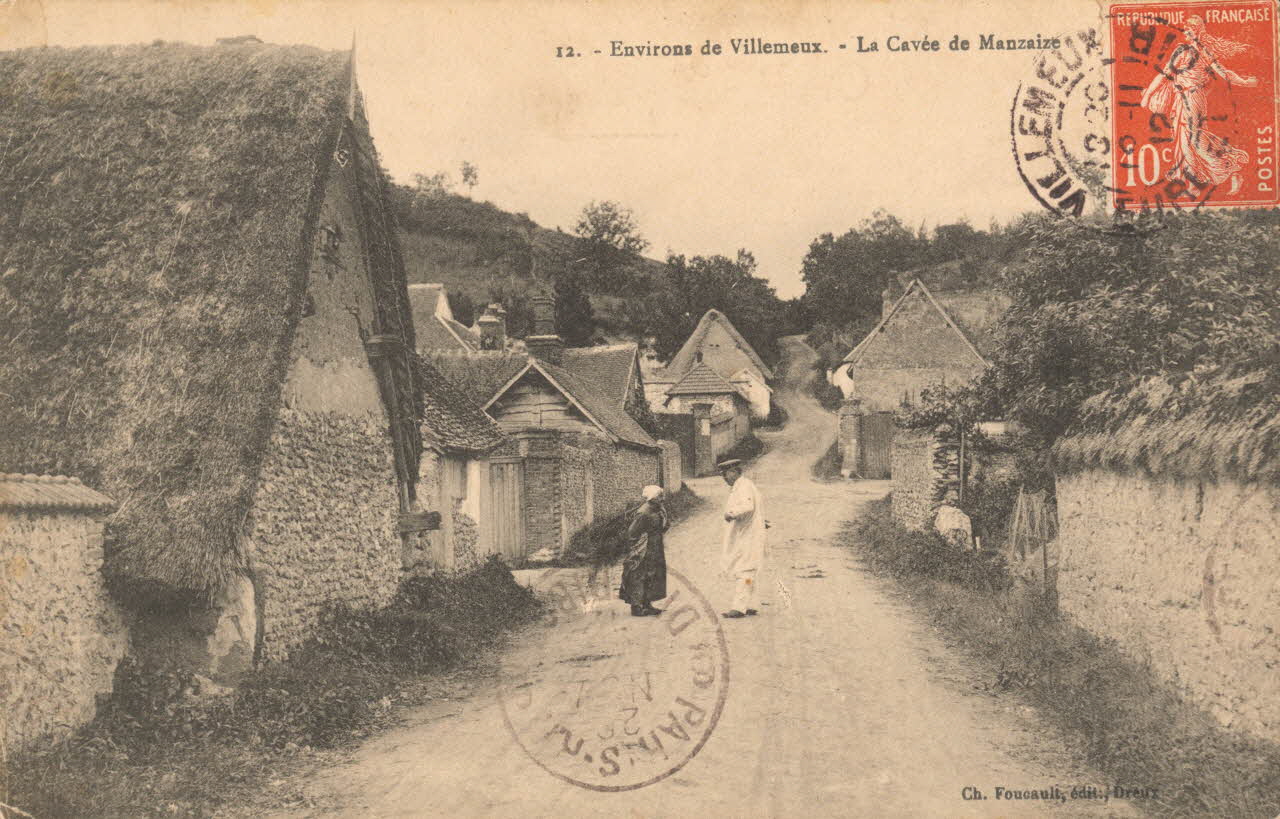 carte postale PRES VILLEMEUX-CAVEE DE MANZAIZE Eure-et-Loir 1903-1920 017334 Photo